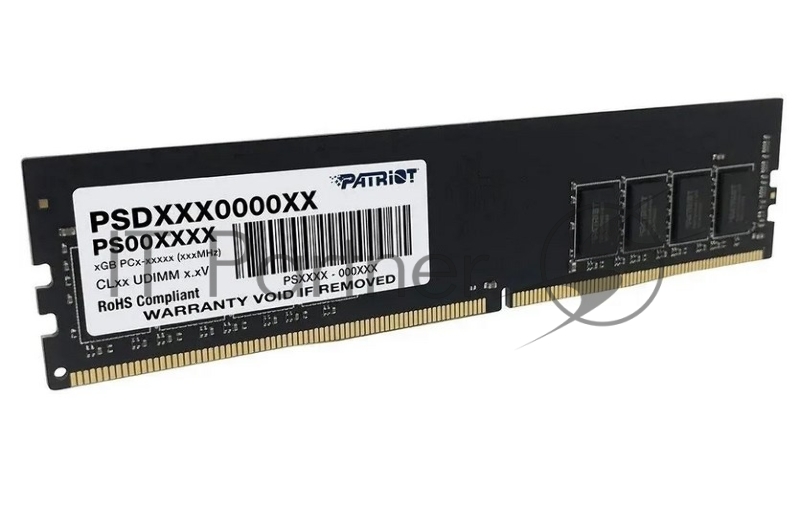 Модуль памяти PATRIOT Signature Line DDR4 Общий объём памяти 8Гб Module capacity 8Гб Количество 1 3200 МГц Множитель частоты шины 22 1.2 В PSD48G32002