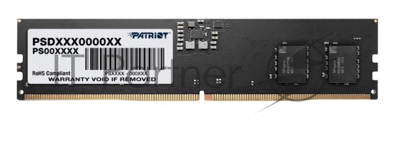 Модуль памяти PATRIOT Signature Line DDR4 Общий объём памяти 8Гб Module capacity 8Гб Количество 1 3200 МГц Множитель частоты шины 22 1.2 В PSD48G32002