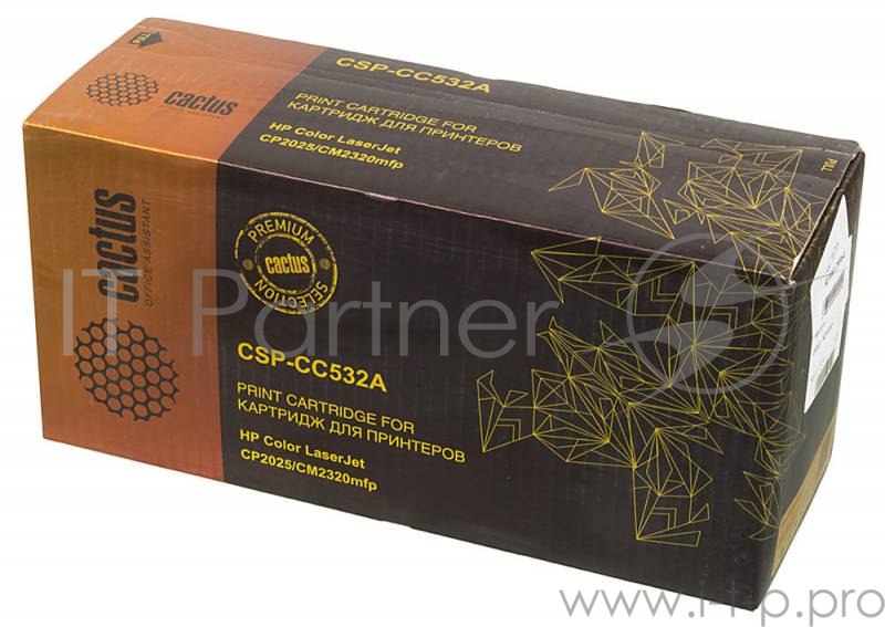 Тонер Картридж Cactus CSP-CC532A PREMIUM желтый для HP CLJ CP2025 (3500стр.)