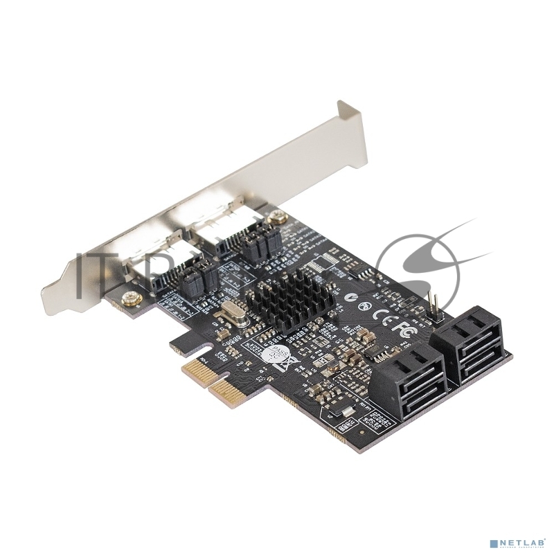 Контроллер ExeGate EXE-504 PCI-E 2.0, SATA3 RAID, 4 int+2 ext (OEM)