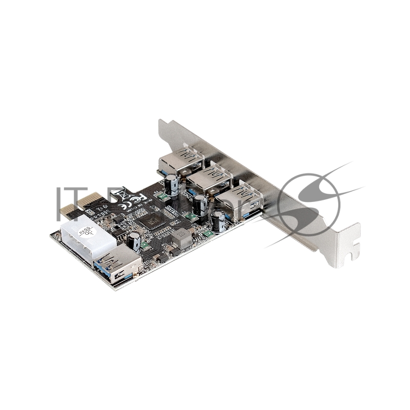 Контроллер ExeGate EXE-367 PCI-E 2.0, 3*USB3.0 ext + 1*USB3.0 int, разъем доп.питания (OEM)