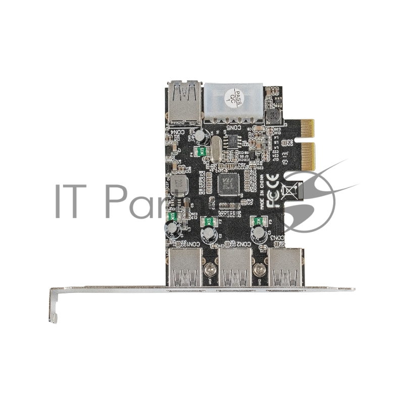 Контроллер ExeGate EXE-367 PCI-E 2.0, 3*USB3.0 ext + 1*USB3.0 int, разъем доп.питания (OEM)