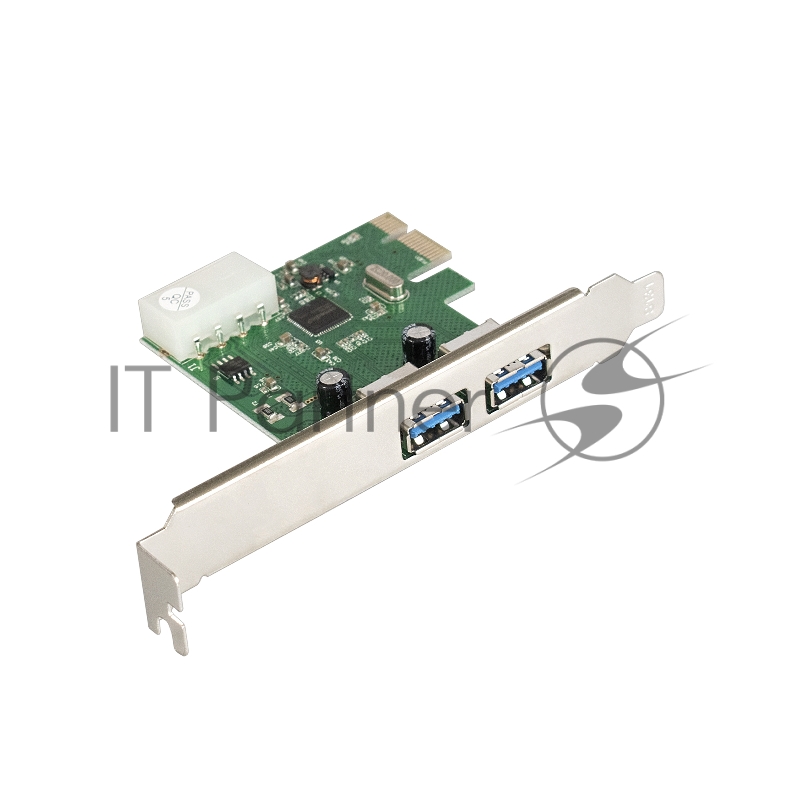 Контроллер ExeGate EXE-319 PCI-E 2.0, 2*USB3.0 ext, разъем доп.питания (OEM)