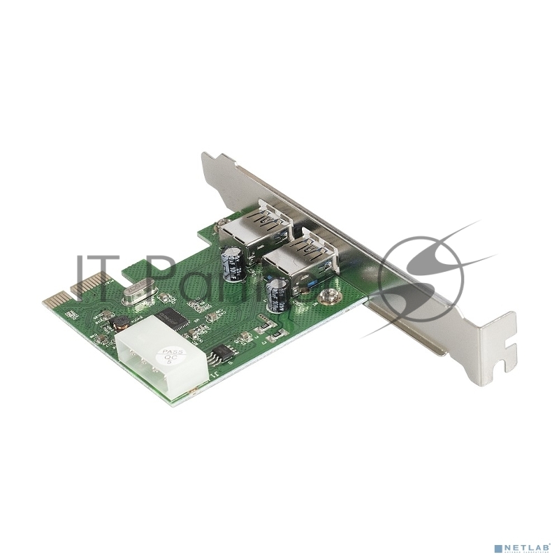 Контроллер ExeGate EXE-319 PCI-E 2.0, 2*USB3.0 ext, разъем доп.питания (OEM)