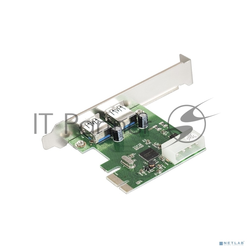 Контроллер ExeGate EXE-319 PCI-E 2.0, 2*USB3.0 ext, разъем доп.питания (OEM)