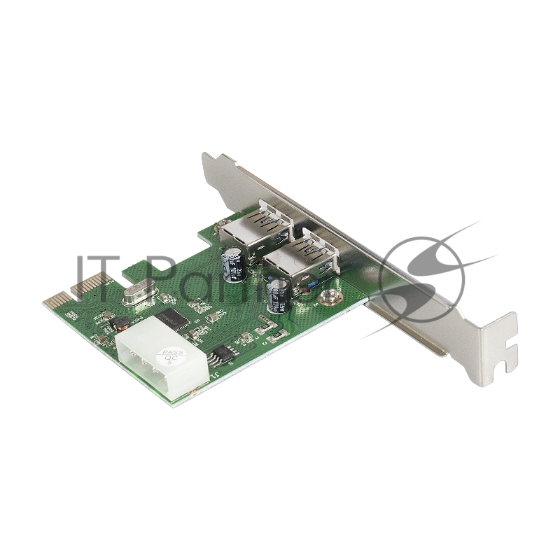 Контроллер ExeGate EXE-319 PCI-E 2.0, 2*USB3.0 ext, разъем доп.питания (OEM)