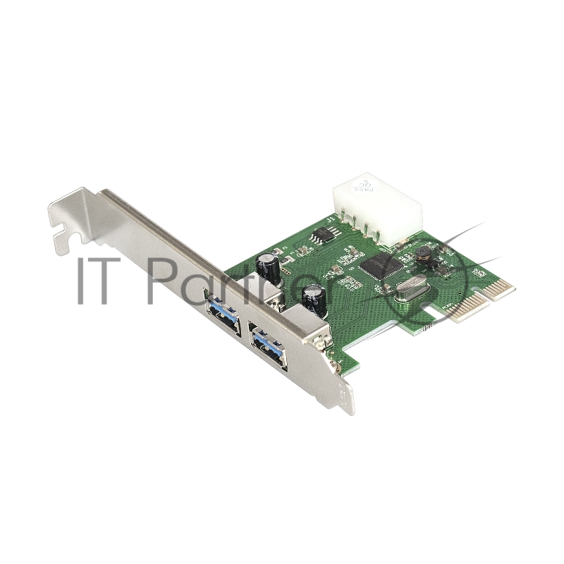 Контроллер ExeGate EXE-319 PCI-E 2.0, 2*USB3.0 ext, разъем доп.питания (OEM)