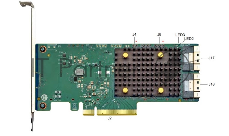 Адаптер SAS 9500-16i SGL (05-50077-02) PCIe v4 x8 LP, Tri-Mode SAS/SATA/NVMe 12G HBA, 16port(4*int SFF8654), 3816 IOC