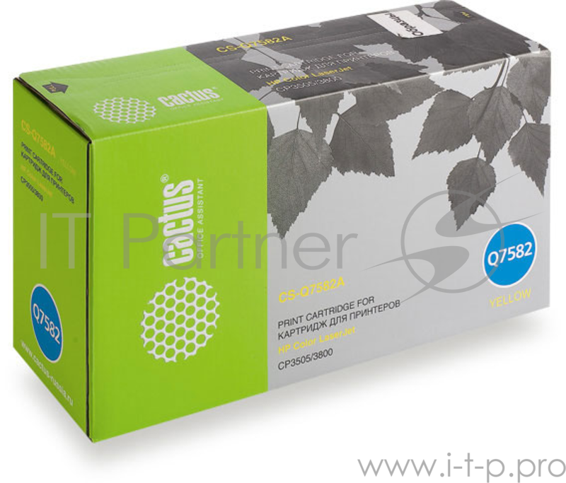 Тонер Картридж Cactus CS-Q7582A желтый для HP LJ CP3505/3800 (6000стр.)
