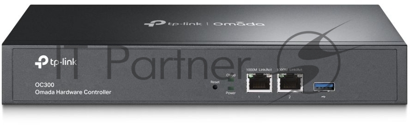 Контроллер TP-Link Omada hardware Controller OC300, 2 gigabit ethernet ports, 1 USB 3.0 port, managed up to 500 Omada Access Points/Switch/Gateway, support batch configuration, firmware upgradation, intelligent network monitoring and captive portal,