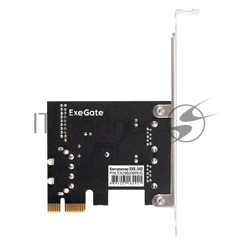 Контроллер ExeGate EXE-342 (PCI-E x1 v2.0, 2*USB3.0 ext.+ 1*19pin int. (внутренние коннекторы для подключения 2*USB3.0 портов на корпусе), разъем доп.питания, VIA Labs Chipset VL805)