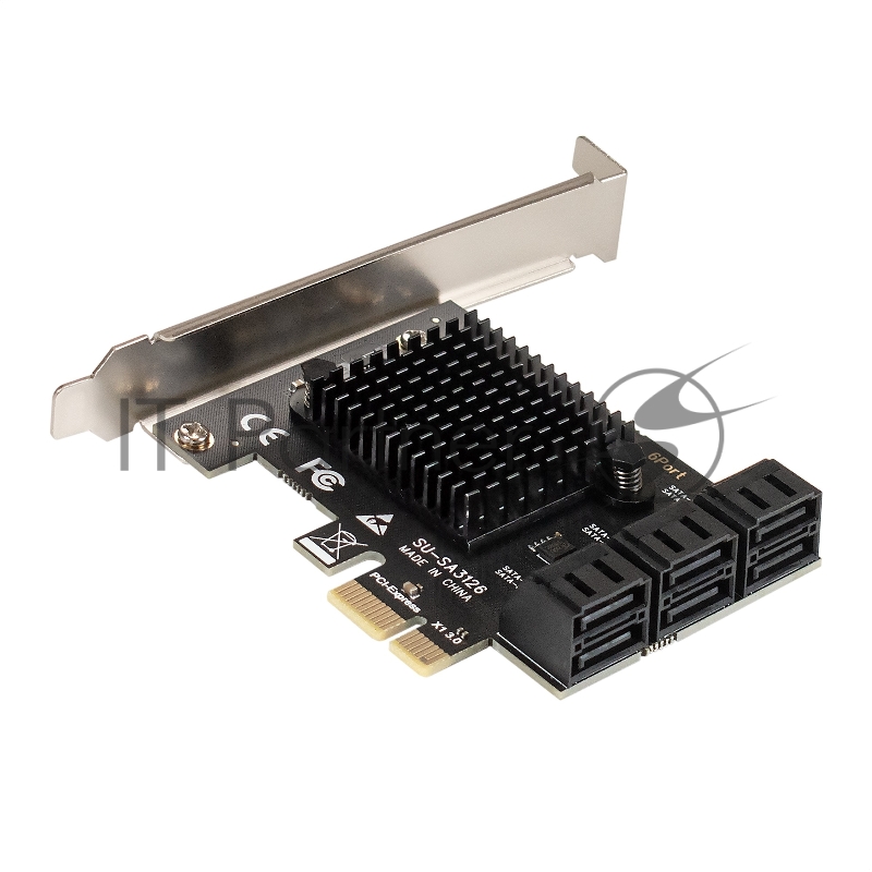 Контроллер ExeGate EXE-516 (PCI-E x1 v2.0, SATA3 6Gb/s, 6 int, ASMedia Chipset ASM1166)