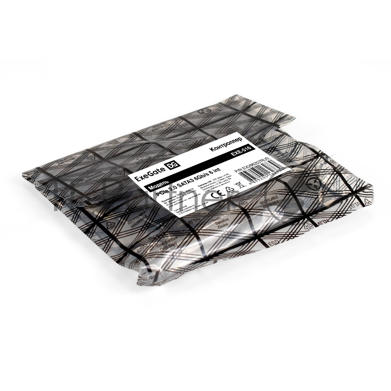 Контроллер ExeGate EXE-516 (PCI-E x1 v2.0, SATA3 6Gb/s, 6 int, ASMedia Chipset ASM1166)