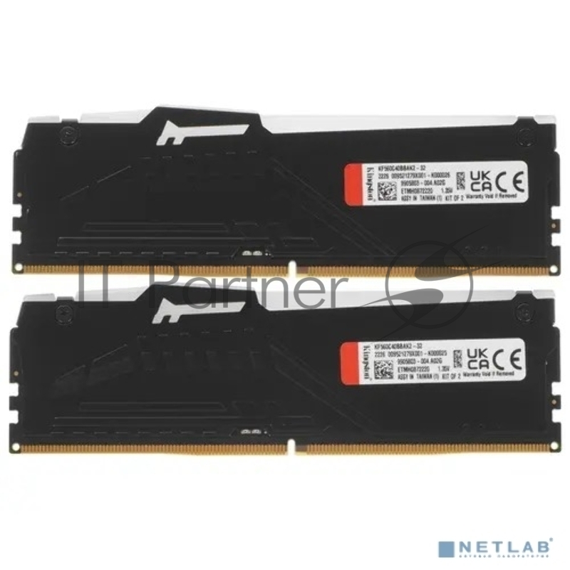 Модуль памяти Kingston 32GB 6000MT/s DDR5 CL40 DIMM (Kit of 2) FURY Beast RGB