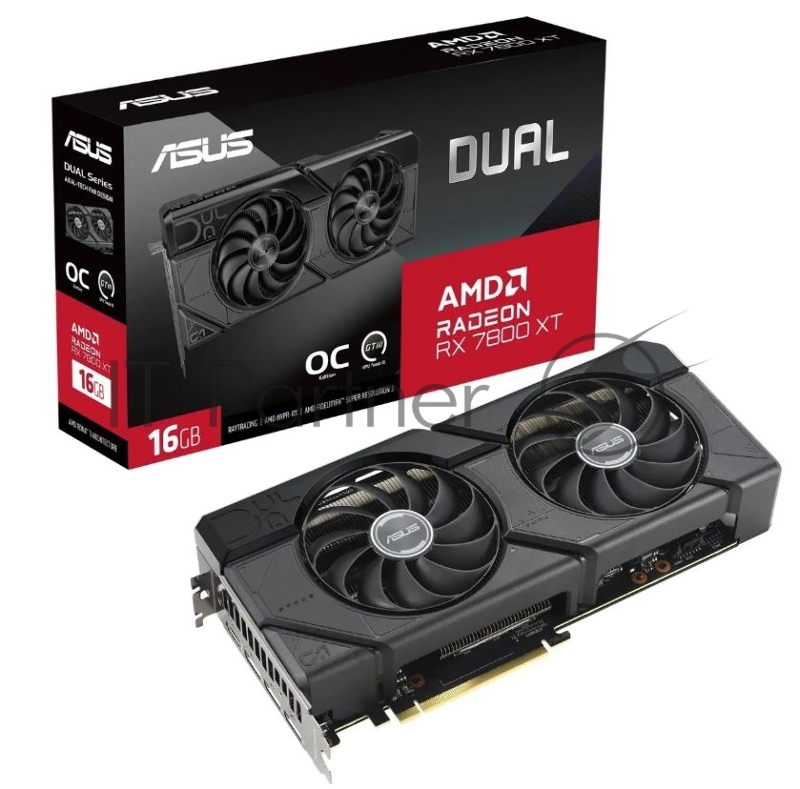 Видеокарта Asus DUAL-RX7800XT-O16G RX7800XT,HDMI*1,DP*3,16G,D6