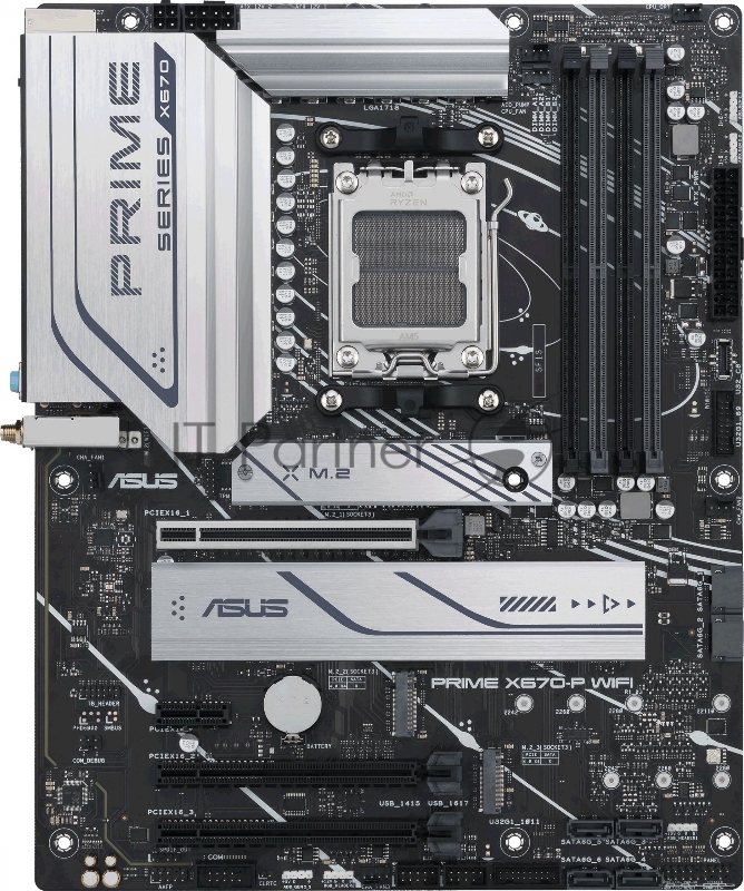 Материнская плата ASUS PRIME X670-P WIFI Socket AM5 AMD X670 4xDDR5 ATX AC`97 8ch(7.1) 2.5Gg RAID+HDMI+DP