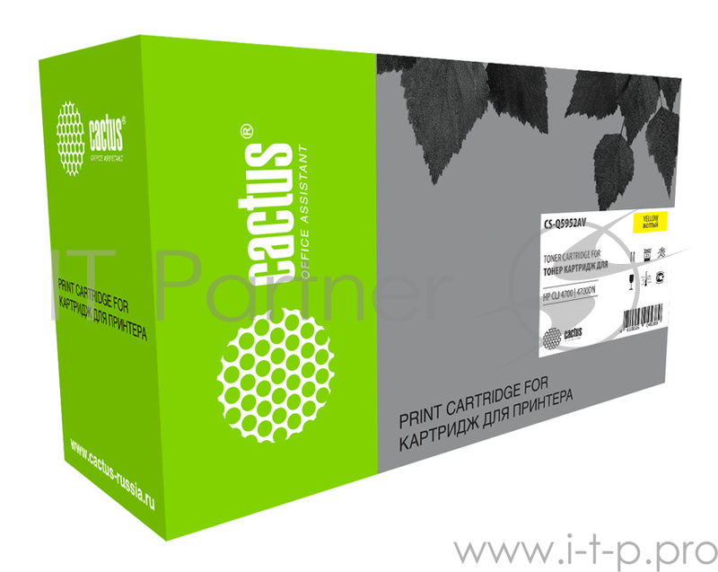 Тонер Картридж Cactus CS-Q5952AV желтый (10000стр.) для HP CLJ 4700