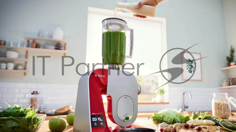 Кухонная машина Bosch MUM5X720 планетар.вращ. 1000Вт красный/серый