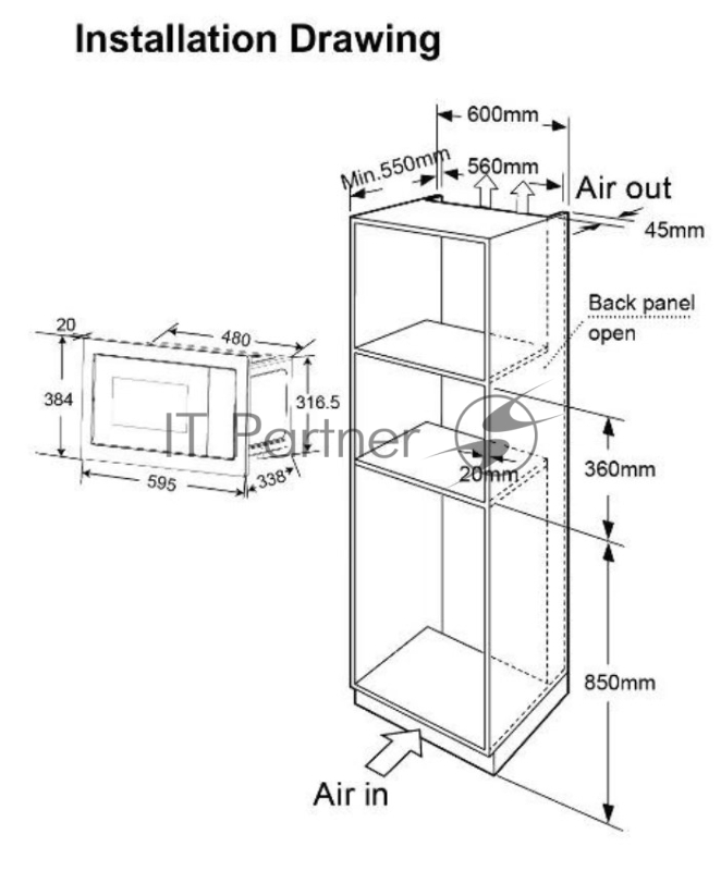 Микроволновая печь встраиваемая THOMSON BMO10-S2102