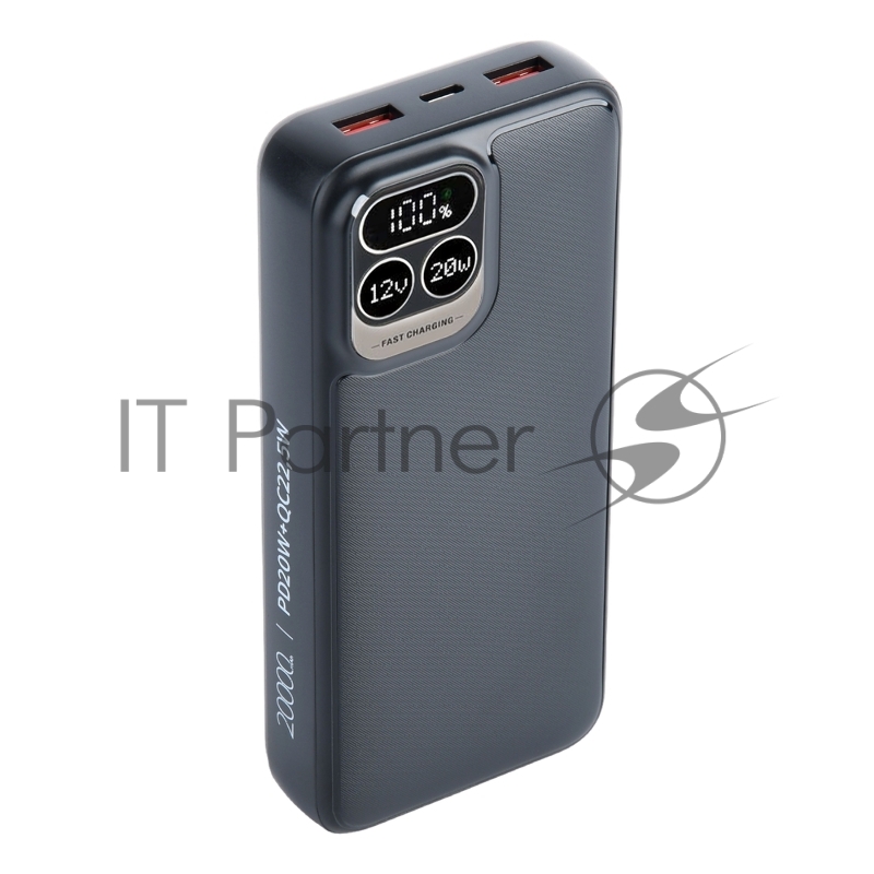 Мобильный аккумулятор Perfeo Powerbank Atomic Age 20000 mAh/LED дисплей/PD + QC 3.0/Type-C/2 USB/Выход: 5A, max 22.5WBlack (PF_E1476)