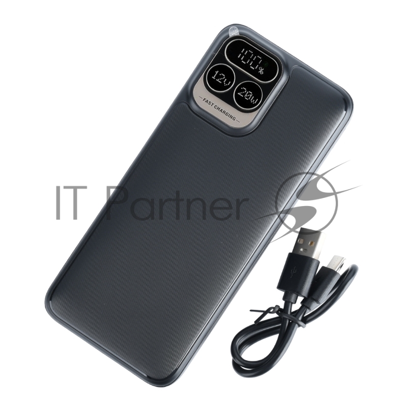 Мобильный аккумулятор Perfeo Powerbank Atomic Age 20000 mAh/LED дисплей/PD + QC 3.0/Type-C/2 USB/Выход: 5A, max 22.5WBlack (PF_E1476)