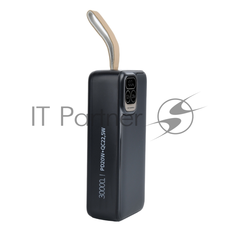 Мобильный аккумулятор Perfeo Powerbank Atomic Age 30000 mAh/LED дисплей/PD + QC 3.0/Type-C/2 USB/Выход: 5A, max 22.5WBlack (PF_E1478)