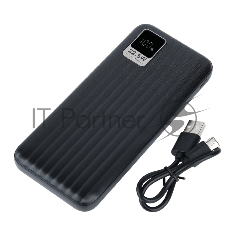 Мобильный аккумулятор Perfeo Powerbank WATERFALL 10000 mAh/LED дисплей/PD + QC 3.0/Type-C/2 USB/Выход: 5A, max 22.5WBlack (PF_E1469)