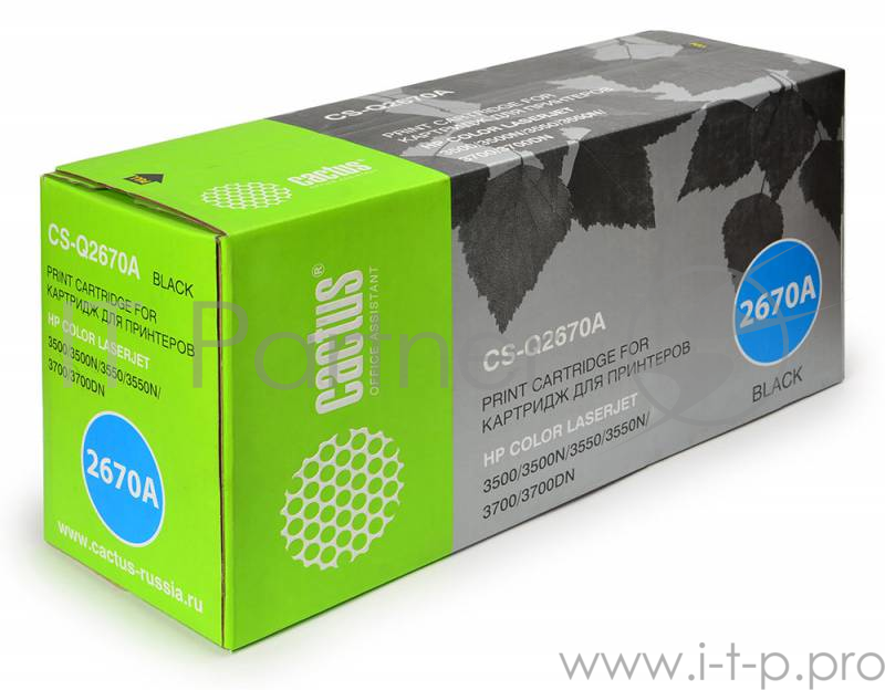 Тонер Картридж Cactus CS-Q2670A черный для HP CLJ 3500/3550/3700 (6000стр.)