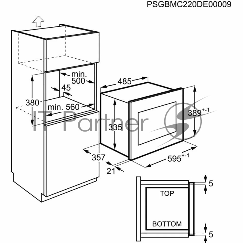 Микроволновая печь Electrolux EMS4253TEX 25л. 900Вт серебристый/черный (встраиваемая)