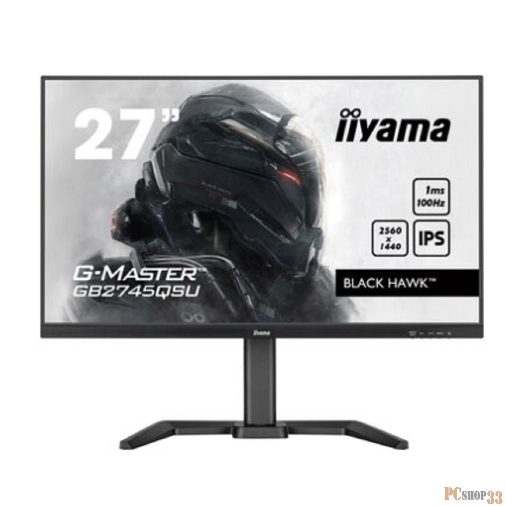 Монитор LCD IIYAMA 27 GB2745QSU-B1 {IPS 2560x1440 100Hz 1ms HDMI DisplaPort USB M/M HAS Pivot}
