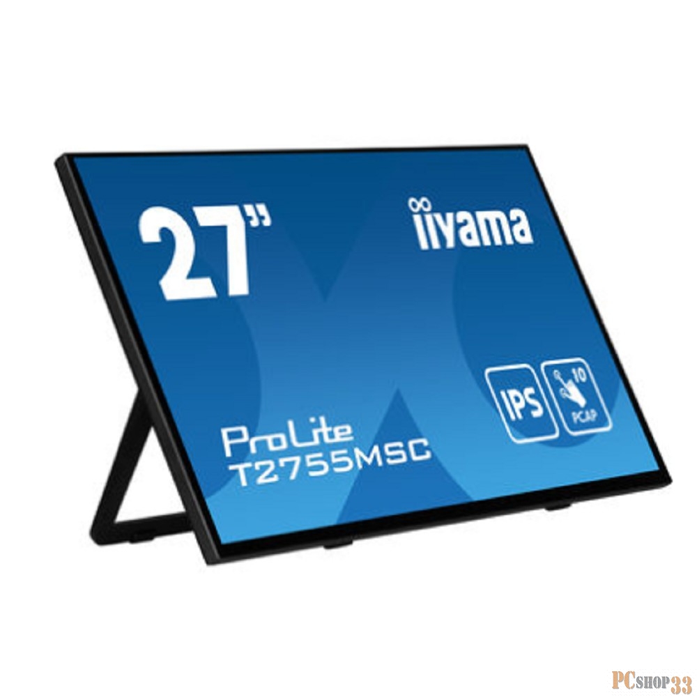 Монитор LCD Iiyama 27 T2755MSC-B1 {IPS Touch 1920x1080 60Hz 5ms 400cd HDMI DisplayPort USB M/M}