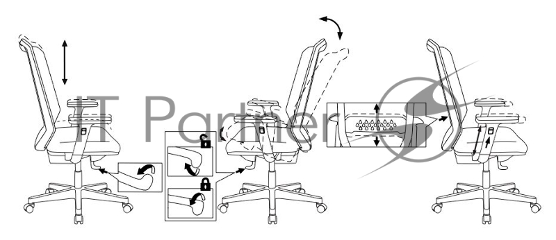 Кресло Бюрократ MC-W611N темно-серый TW-04 38-417 сетка/ткань крестовина пластик пластик белый