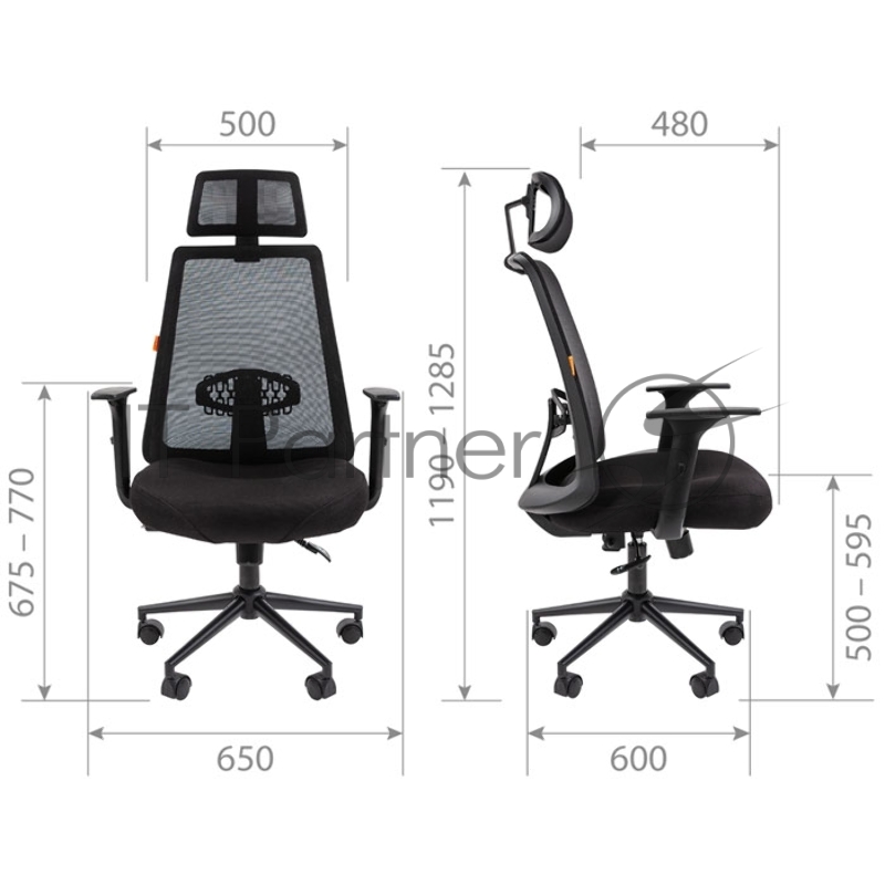 Офисное кресло Chairman 535 Россия BLACK ткань черный/черный (7142313)