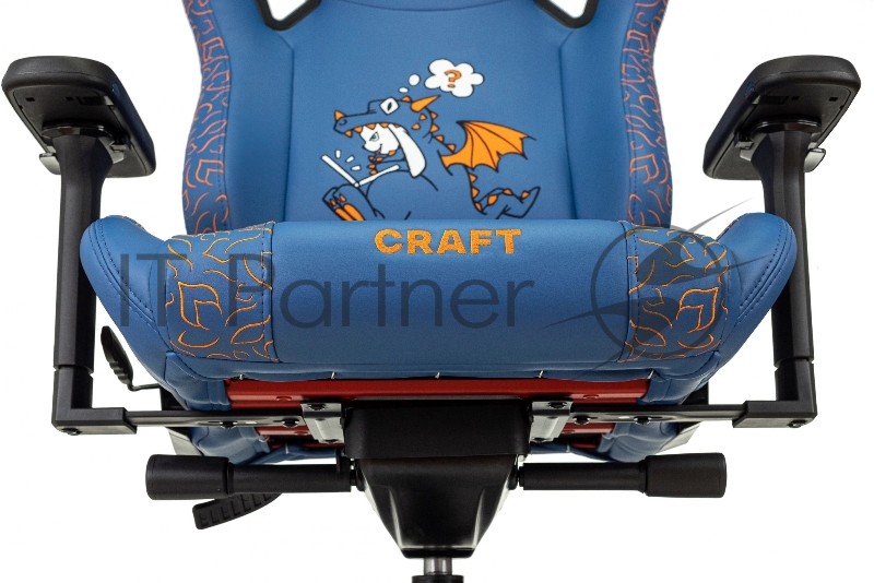 Кресло игровое Knight Craft Dragon синий эко.кожа крестов. металл