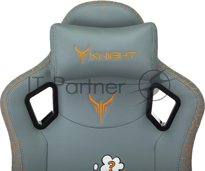 Кресло игровое Knight Craft Dragon серый эко.кожа крестов. металл