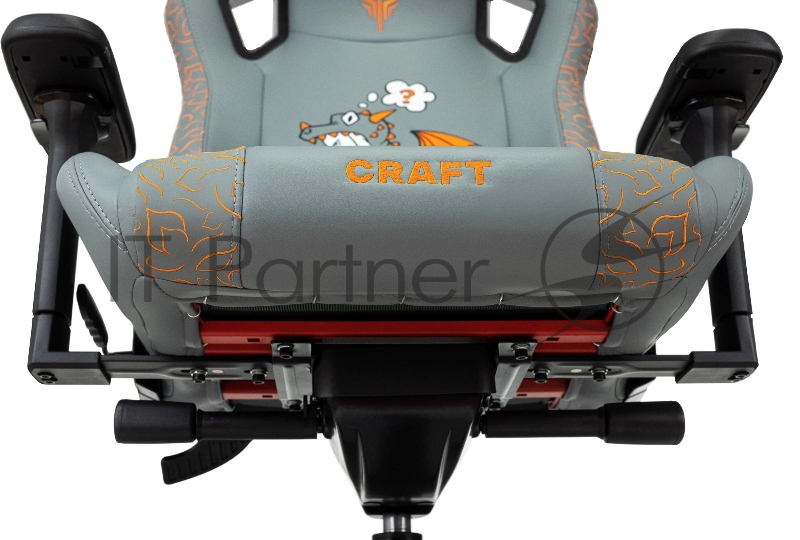 Кресло игровое Knight Craft Dragon серый эко.кожа крестов. металл