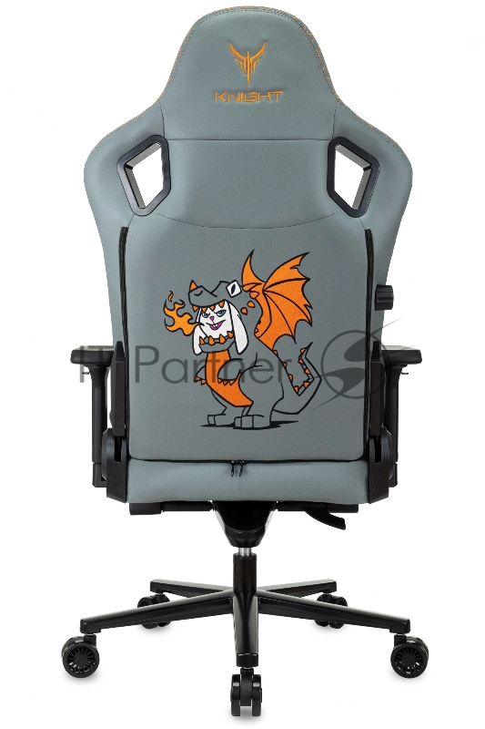 Кресло игровое Knight Craft Dragon серый эко.кожа крестов. металл
