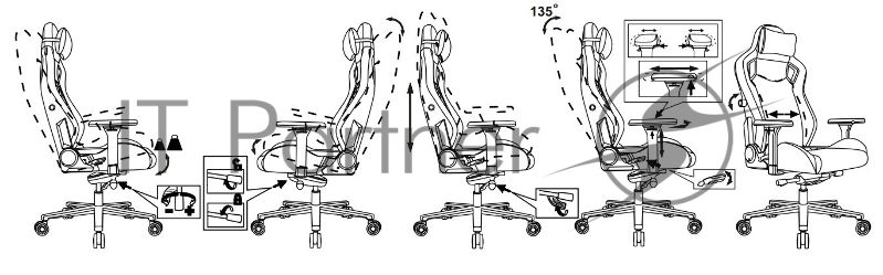 Кресло игровое Knight Craft Dragon серый эко.кожа крестов. металл