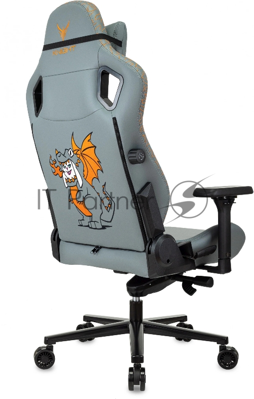 Кресло игровое Knight Craft Dragon серый эко.кожа крестов. металл