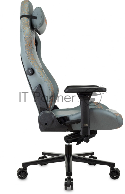 Кресло игровое Knight Craft Dragon серый эко.кожа крестов. металл