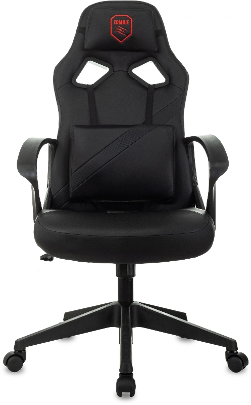 Кресло игровое Zombie 300 черный эко.кожа крестов. пластик