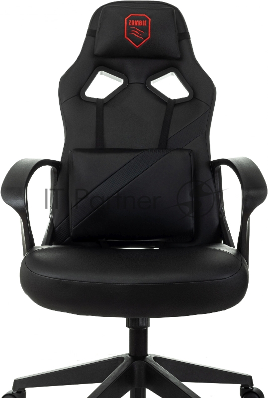 Кресло игровое Zombie 300 черный эко.кожа крестов. пластик