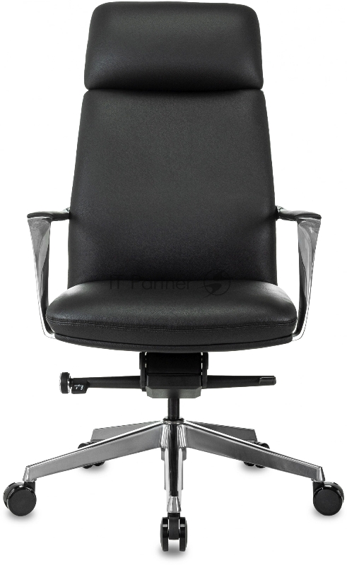 Кресло руководителя Бюрократ _VEGA черный кожа крестов. алюминий