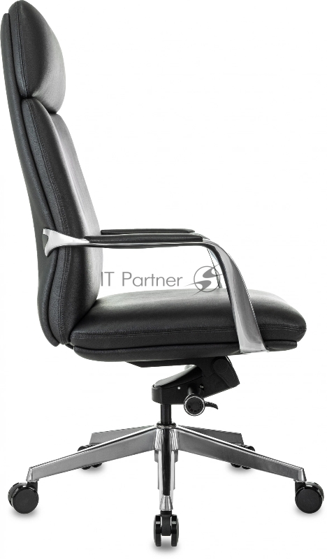 Кресло руководителя Бюрократ _VEGA черный кожа крестов. алюминий