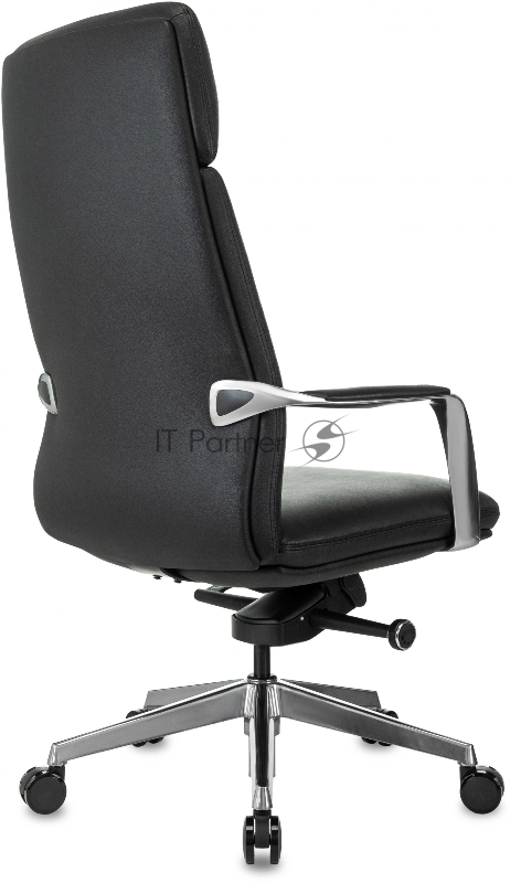 Кресло руководителя Бюрократ _VEGA черный кожа крестов. алюминий