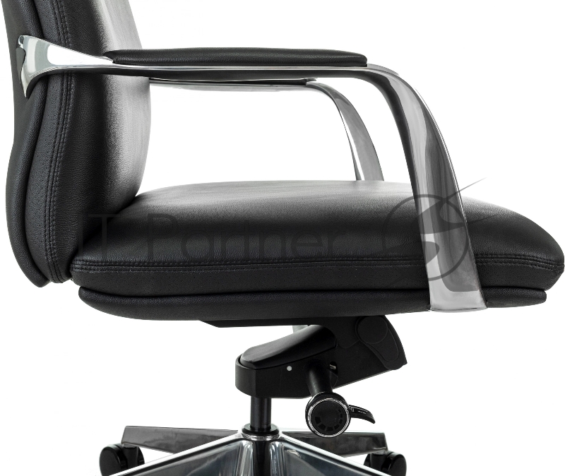 Кресло руководителя Бюрократ _VEGA черный кожа крестов. алюминий