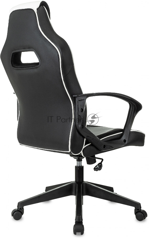 Кресло игровое Zombie 400 черный/белый ткань/эко.кожа крестов. пластик