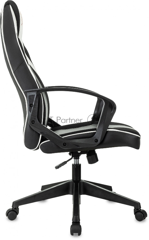 Кресло игровое Zombie 400 черный/белый ткань/эко.кожа крестов. пластик