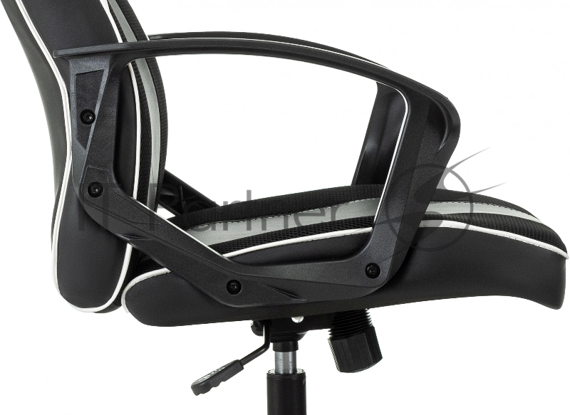 Кресло игровое Zombie 400 черный/белый ткань/эко.кожа крестов. пластик