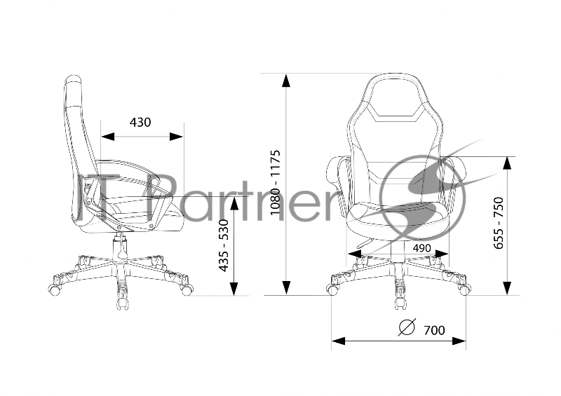 Кресло игровое Zombie 100 черный ткань/эко.кожа крестов. пластик
